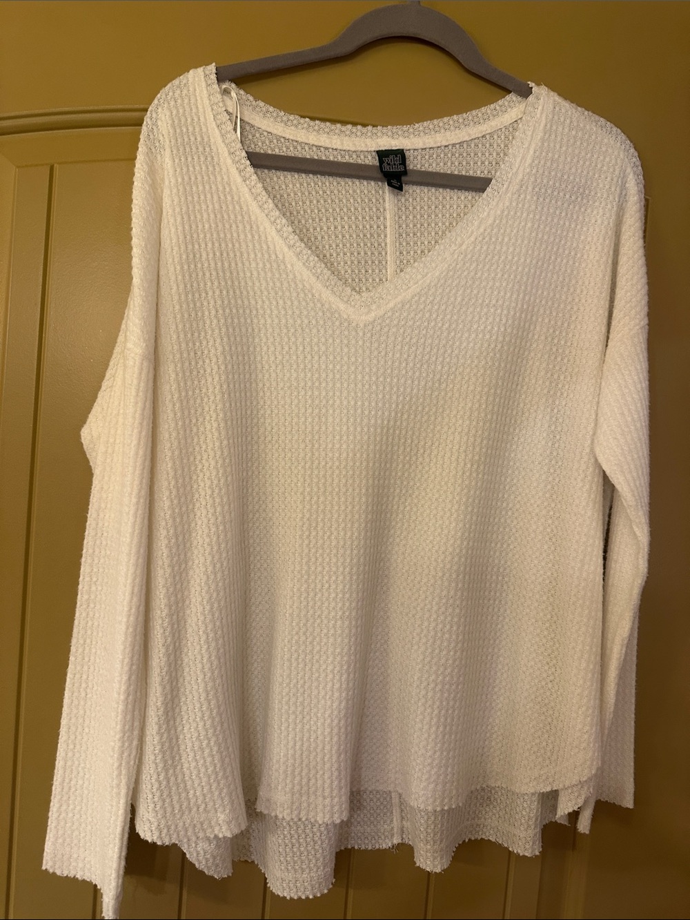 wild fable White Waffle V-Neck Sweater